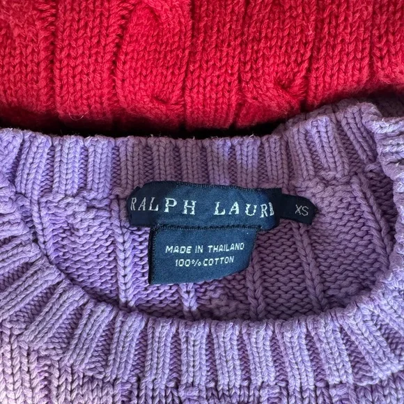 Ralph Lauren Women's Cable Knit Sweaters - Red, Pink, Purple, Teal, White - Picture 6 of 16